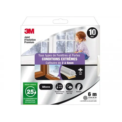 Joint Porte/Fenêtre Très Mauvais Etat Premium 2 À 6mm X 6m Transparent – 3M Acheter Direct