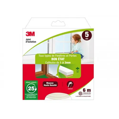 Joint Porte/Fenêtre Universel Joint Bon Etat 1 À 3 mm X 6 m Blanc – 3M Acheter Direct
