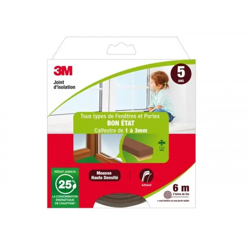 Joint Porte/Fenêtre Universel Joint Bon Etat 1 à 3 mm x 6 m Marron – 3M Nouvel Arrivage