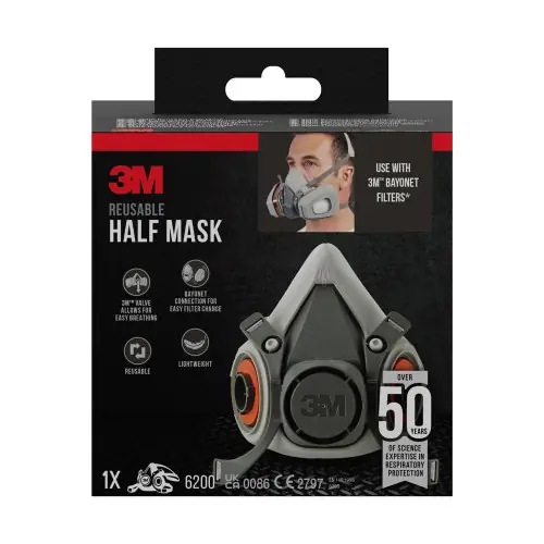 Expédié Aujourd&rsquo;hui Masque respiratoire anti-poussières à cartouche 3M 6200 – 3M