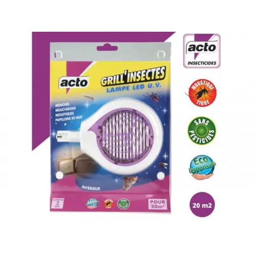 Meilleur Prix Lampe led UV, GRILL’INSECTES, protège jusqu‘à 20 m² – ACTO