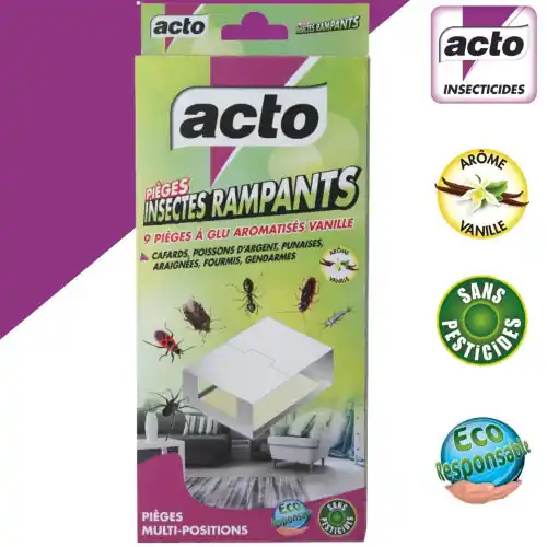Commander Maintenant Lot de 9 pièges spécial rampants, sans pesticides, aromatisés vanille – ACTO