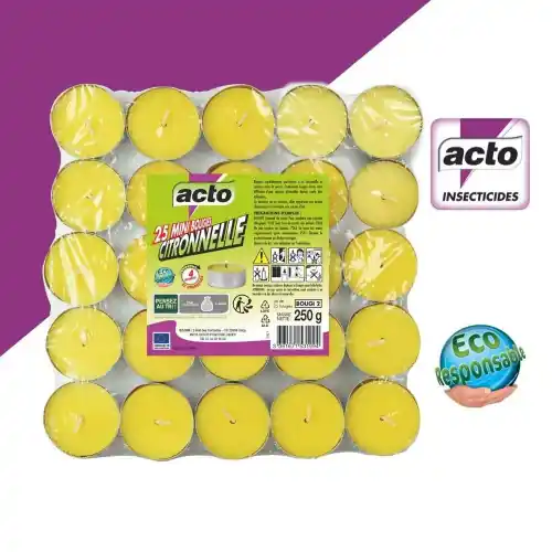 Mini bougies citronnelle – ACTO Quantité Limitée
