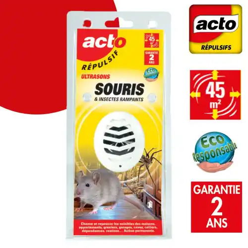 Vente Directe Répulsif ultrasons antisouris RETRO, 1 répulsif – ACTO