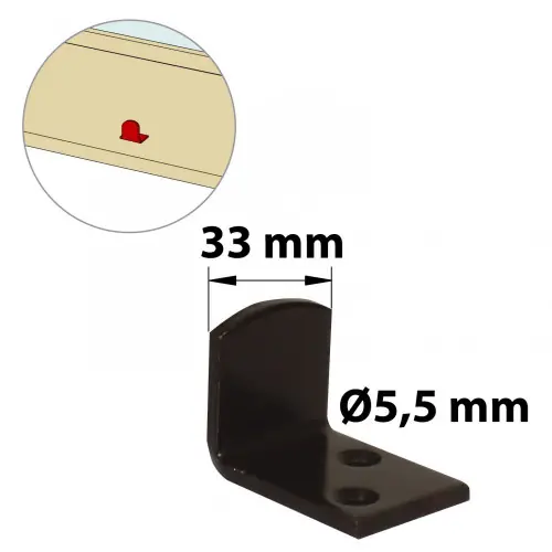 Butée de fermeture acier prépeint, H.35 x L.30 x P.45 mm - AFBAT Réduction