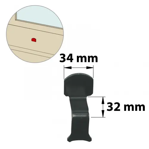 Butée de fermeture acier prépeint, H.70 x L.30 x P.40 mm – AFBAT Commande En Gros