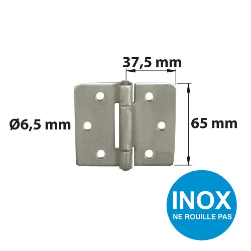 Remise Charnière forte inox pour volets battants/pour porte battante, L.75 x l.75 mm - AFBAT