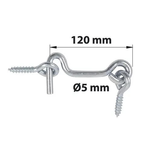 Réduction Crochet fil Dia. 5 x L. 120mm avec piton, AFBAT zingué blanc – AFBAT