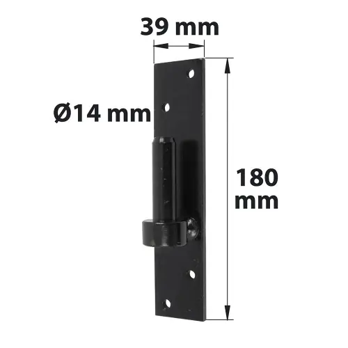 GOND PLATINE BOUT CARRE D14 H180MM NOIR acier prépeint, H.180x Diam.14 mm - AFBAT Nouveauté