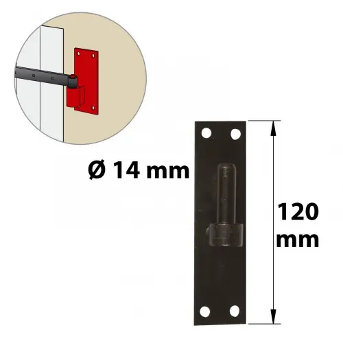 Prix Réduit Gond sur platine acier prépeint, H.120x Diam.14 mm - AFBAT