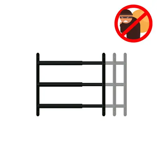 Prix Réduit Grille défense télescopique 3 barreaux 90 a 170 cm noir - AFBAT