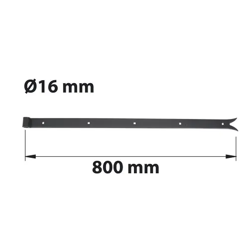 Penture à queue de carpe D16 40X5 L 800 mm acier noir pré-peint – AFBAT Jusqu&rsquo;à Épuisement Des Stocks