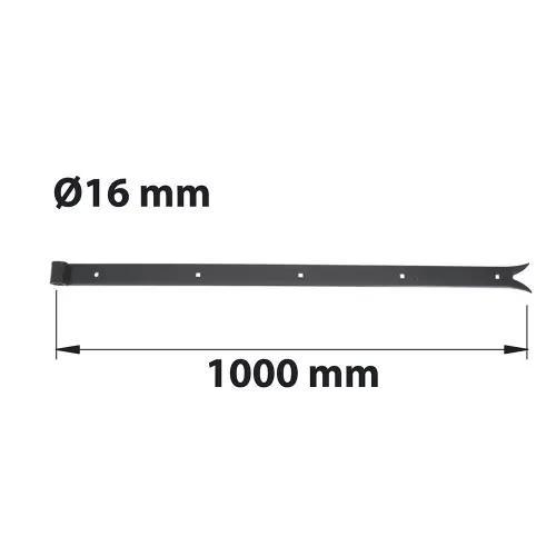Penture à queue de carpe D16 40X5 L1000 mm acier noir pré-peint – AFBAT Satisfait Ou Remboursé
