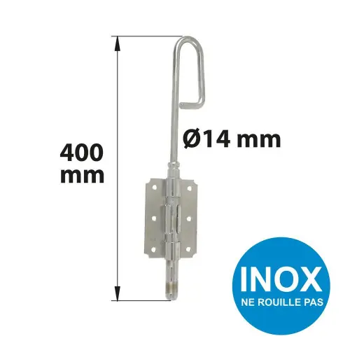 Vente Flash Verrou À Baïonnette Dia. 14 X Lo. 400 Mm Afbat, Acier Inox Gris – AFBAT