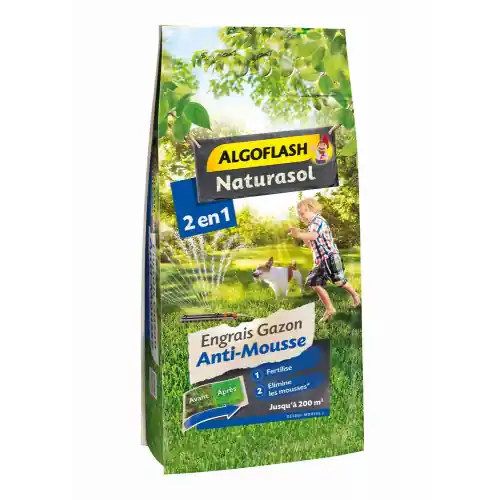 Engrais gazon antimousse ALGOFLASH, 8 kg – Algoflash Vente Flash