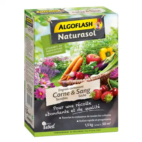 Engrais sang désséché, ALGOFLASH, 1.2 kg 25 m² – Algoflash Meilleur Prix