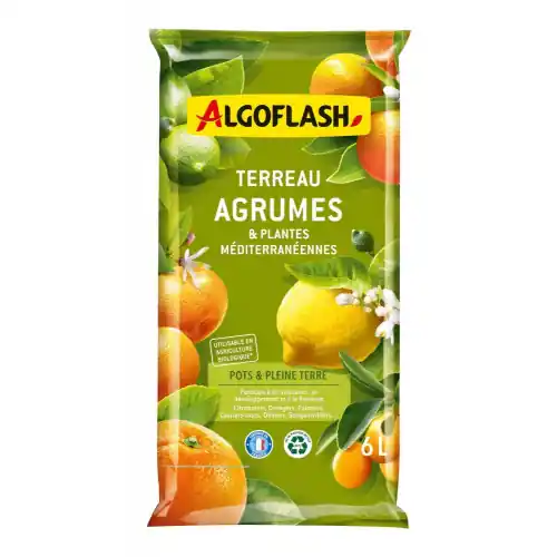 Terreau pour agrumes et plantes méditerranéennes, ALGOFLASH 6 litres – Algoflash Acheter En Ligne