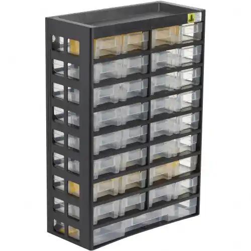 Paiement Sécurisé Casier à vis plastique 33 tiroirs, H. 43.5 x l. 30.3 x P. 13.6 cm – ALLIT
