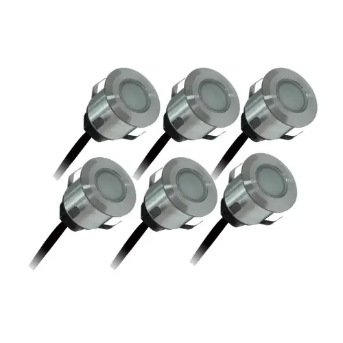 Nouveauté Lot 6 spots extérieur encastrables 4.5W, 3000K, 6x15lm, Ø35, Inox - PATIO - Arlux Lighting