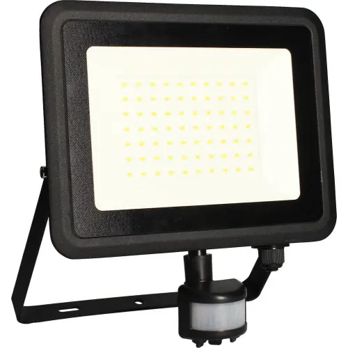 Retour Gratuit Projecteur mural KREON 2 - IP44, 50W, 4000K, 5000lm, Noir - Détecteur IR - Arlux Lighting