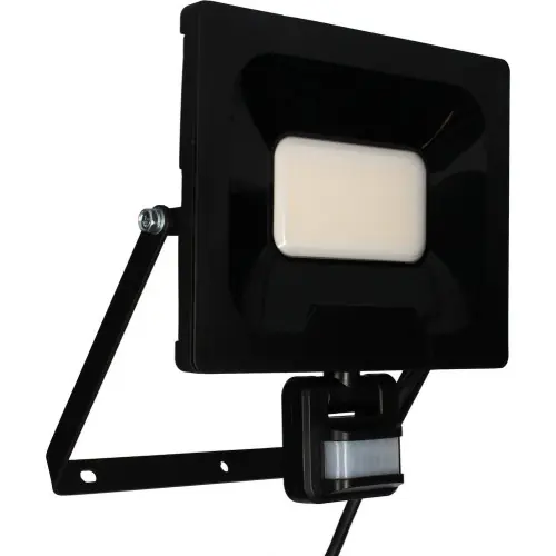 Projecteur Mural NINO 50W 4000lm – Detecteur de Mouvement – Noir – Arlux Lighting Dernière Chance