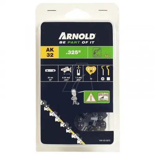 Offre Spéciale Chaîne de tronçonneuse 325&Prime;/1,3 mm – 72 maillons d’entraineurs – gouges demi-rondes – Arnold