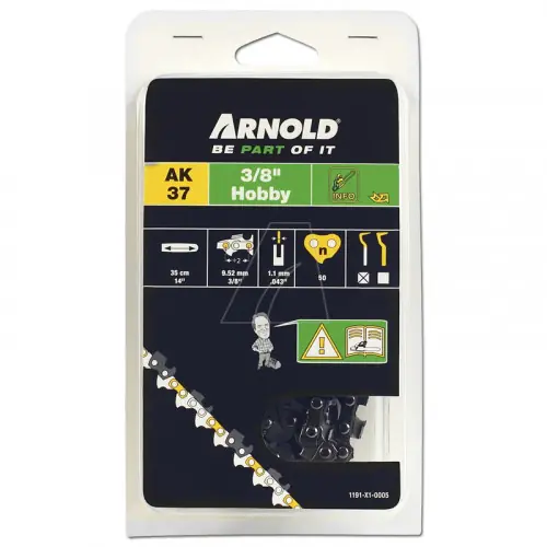 Usine Directe Chaîne de tronçonneuse 3/8&Prime;, 1,1 mm – 50 maillons d’entraîneurs – gouges demi-rondes – Arnold