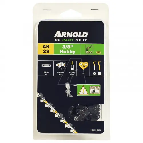 Nouveauté Chaîne de tronçonneuse 3/8", 1,3 mm - 54 maillons d’entraineurs - gouges demi-rondes - Arnold