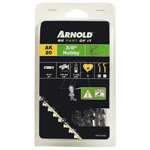 Acheter En Ligne Chaîne de tronçonneuse 3/8&Prime;, 1,3 mm – 33 maillons d‘entraineurs – gouges demi-rondes – Arnold