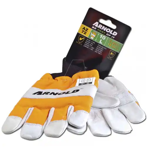 Gants de protection anti-coupures en cuir CS-1 pour tronçonneuse - Taille 10 - Arnold Nouvel Arrivage
