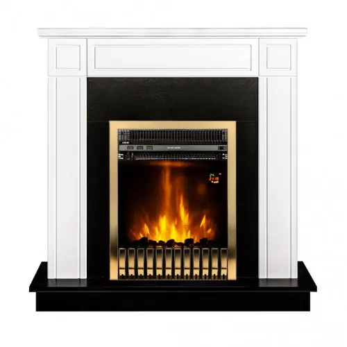 Expédition Rapide Cheminée électrique – Adam & Gala Gold blanc – 2000 W – flamme orange + timer – ArtFlame