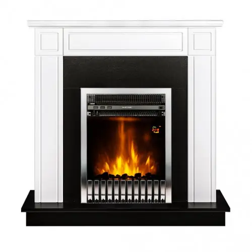Cheminée électrique - Adam & Gala Silver blanc - 2000 W - flamme orange + timer - ArtFlame Meilleure Vente