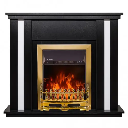Cheminée électrique – Gustavo & Galileo Gold – 2000 W – Effet flamme & chauffage – ArtFlame Must-Have