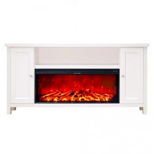 Cheminée électrique - Mozart & Tasmania - 1500W - Étagères de rangement - Télécommande - ArtFlame Promotion