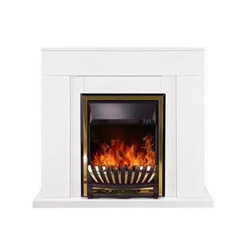 Top Vente Cheminée électrique sur pied - Agnes blanc & Meridian - 2000 W - flamme LED orange - style classique - ArtFlame