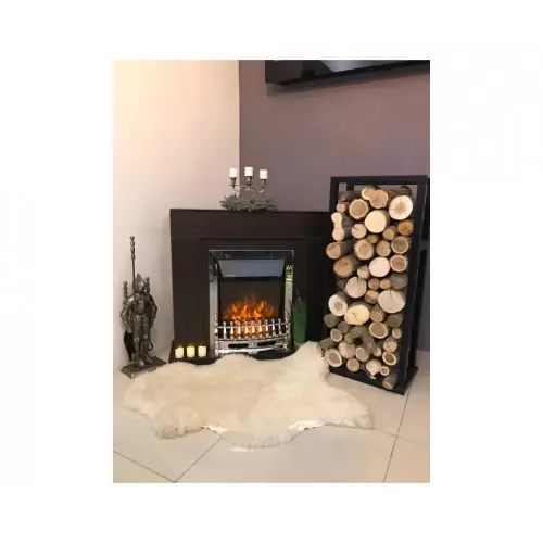 Cheminée électrique sur pied - Agnes Wengé & Galileo Silver - 2000 W - flamme orange - style classique - ArtFlame Must-Have
