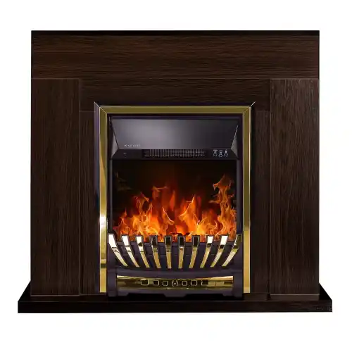 Cheminée électrique sur pied - Agnes Wengé & Meridian - 2000 W - flamme orange - style classique - ArtFlame Pas Cher