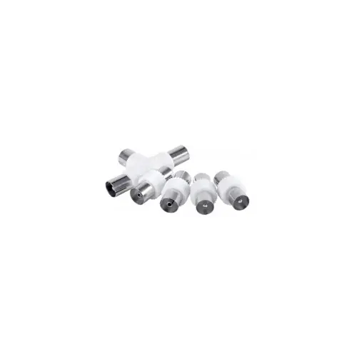 Adaptateurs coaxiaux tv Adaptateurs / coupleurs 2 mâle/mâle + 2 femelle/femelle + 1 ‘T‘ – AXIAN Prix Cassé