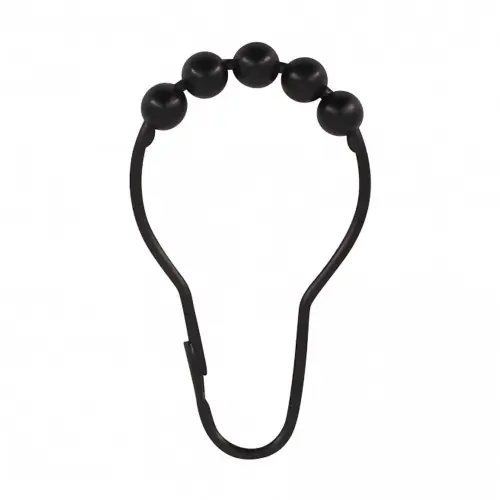 Lot de 12 anneaux de douche L. 7.5 cm, SENSEA noir – AZAO Prix Cassé