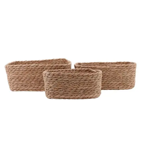 Lot de 3 Panier marron l.19 x P.26 x H.11 cm – AZAO Remise