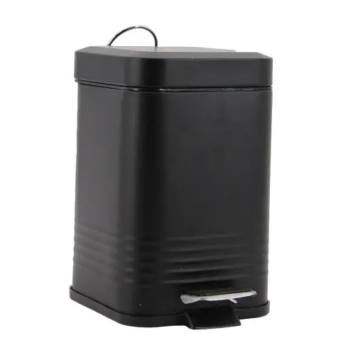 Pas Cher Poubelle de salle de bains 3 l noire Carry AZAO – AZAO