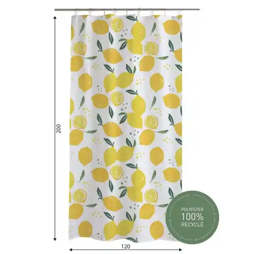 Expédié Aujourd&rsquo;hui Rideau de douche 120 x 200 cm Citron zelie AZAO – AZAO
