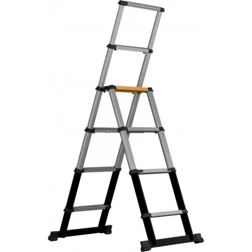 Escabeau télescopique aluminium - 2,05 m 7 marches - pliable compact - Batavia Bon Plan