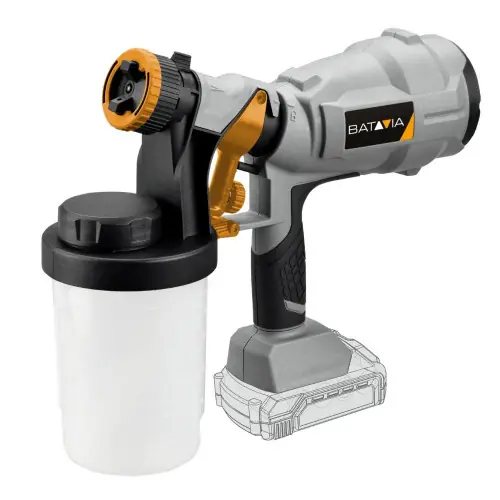 Authentique Pistolet à peinture sans fil – 18V – Réservoir 900 ml – Débit réglable – Batavia