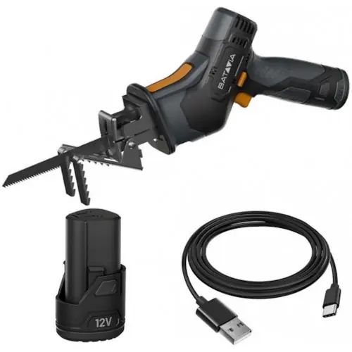 Scie sabre sans fil – Fixxpack 12V (avec batterie 2Ah et câble) – usage jardin et atelier – Batavia Nouvel Arrivage
