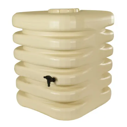 Prix Bas Recuperateur à eau Cubique 1000L beige – couvercle, robinet et kit chéneau – Belli