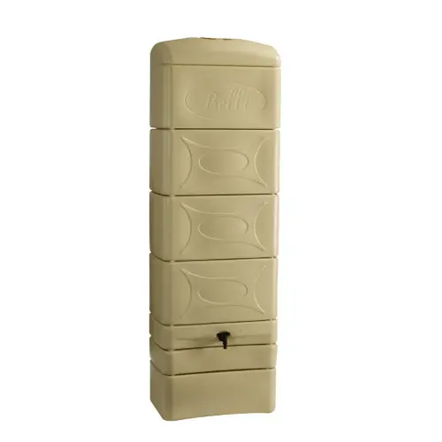 Récupérateur à eau Déco 300L beige – couvercle, robinet, fixation et kit chéneau – Belli Expédié Aujourd&rsquo;hui
