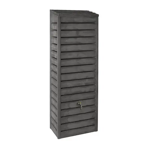 Réduction Recuperateur à eau Forestier 300L anthracite – robinet laiton, kit chéneau et 3 bouchons – Belli