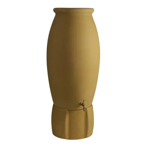 Nouvel Arrivage Récupérateur à eau Jarre 235L beige – socle, couvercle robinet laiton et kit chéneau – Belli