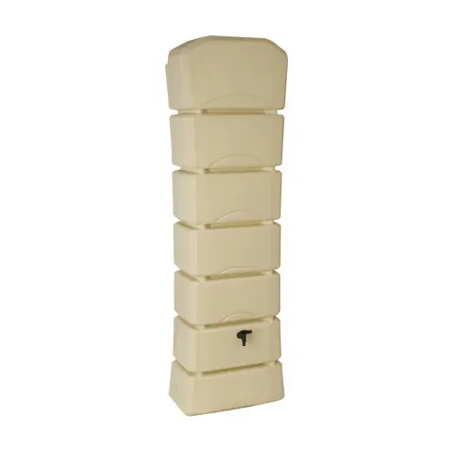 Recuperateur à eau Latitude 300L beige – couvercle, robinet, fixation et kit chéneau – Belli Expédition Rapide